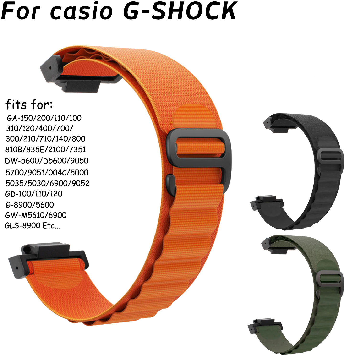 Nato Strap Nylon - Cinturino da 16mm per Casio G-SHOCK