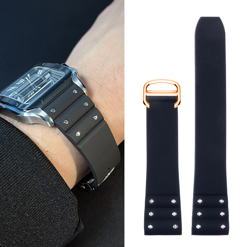 Cartier Watch Santos - Cinturino in gomma di alta qualità